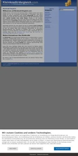 Anteprima del sito Kleinkredit Vergleich, referenziato per la pubblicazione di articoli sponsorizzati