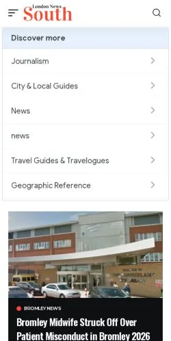 Forhåndsvisning af South London News, opført til udgivelse af sponsorerede artikler