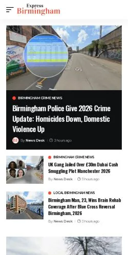 Vorschau der Website Birmingham Express, gelistet für die Veröffentlichung gesponserter Artikel