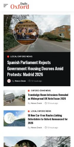 Anteprima del sito Oxford Daily, referenziato per la pubblicazione di articoli sponsorizzati