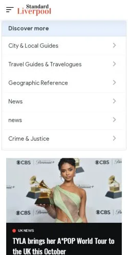 スポンサード記事の掲載先として登録されたLiverpool Standardのサイトプレビュー