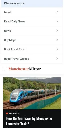 Aperçu du site Manchester Mirror, référencé pour publier un article sponsorisé