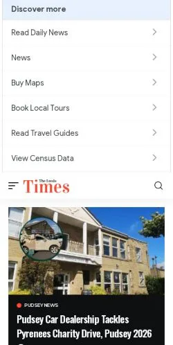 Podgląd witryny The Leeds Times, ujętej jako miejsce publikacji artykułów sponsorowanych