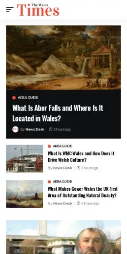 Podgląd witryny The Wales Times, ujętej jako miejsce publikacji artykułów sponsorowanych