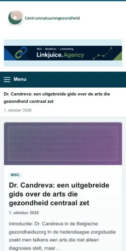 Forhåndsvisning af Centrum Natuur Gezondheid, opført til udgivelse af sponsorerede artikler