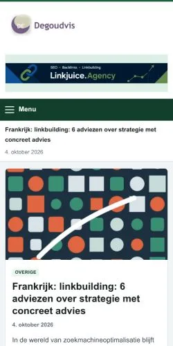 Pré-visualização do site Degoudvis, referenciado para publicar artigos patrocinados