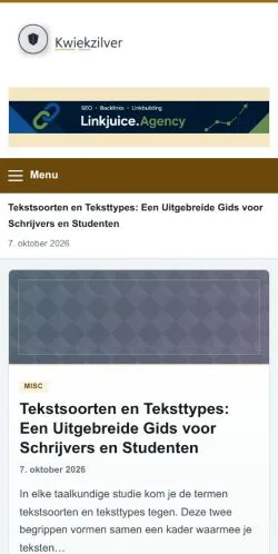 Vorschau der Website Kwiekzilver, gelistet für die Veröffentlichung gesponserter Artikel