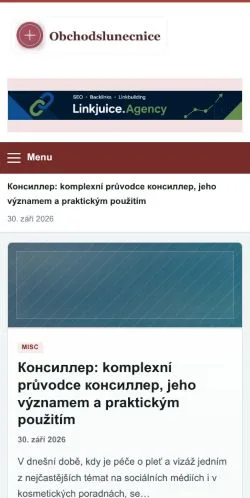 Anteprima del sito Obchodslunecnice, referenziato per la pubblicazione di articoli sponsorizzati
