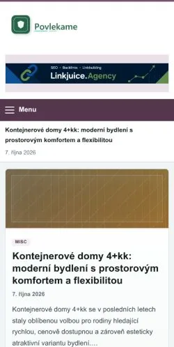 Aperçu du site Povlekame, référencé pour publier un article sponsorisé