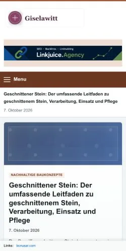 Pré-visualização do site Gisela Witt, referenciado para publicar artigos patrocinados