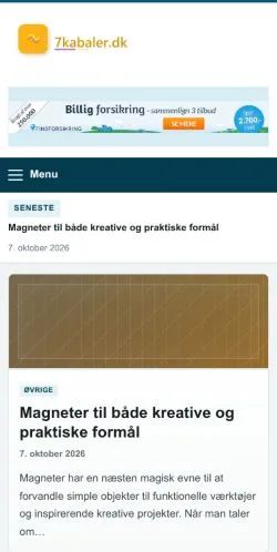 Pré-visualização do site 7kabaler.dk, referenciado para publicar artigos patrocinados