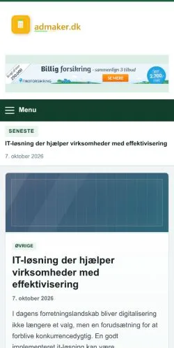 Anteprima del sito Admaker, referenziato per la pubblicazione di articoli sponsorizzati