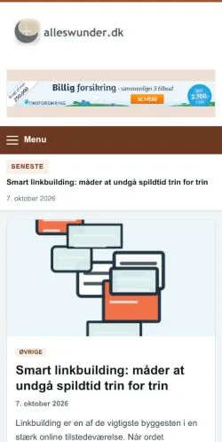 Pré-visualização do site Alleswunder, referenciado para publicar artigos patrocinados