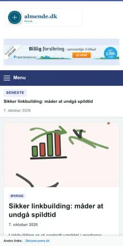 스폰서 기사 게재 매체로 등록된 Almende 사이트 미리보기