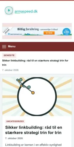 Pré-visualização do site Armaspeed, referenciado para publicar artigos patrocinados