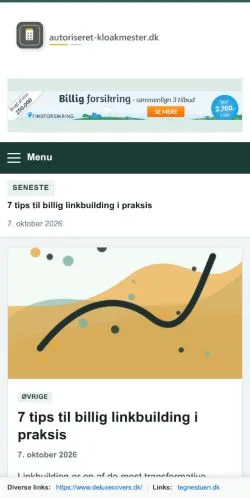 Forhåndsvisning af Autoriseret Kloakmester, opført til udgivelse af sponsorerede artikler