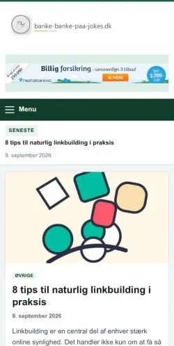 Forhåndsvisning af Banke Banke Paa Jokes, opført til udgivelse af sponsorerede artikler