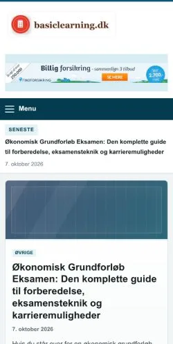 Pré-visualização do site Basiclearning, referenciado para publicar artigos patrocinados