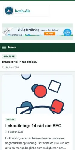 스폰서 기사 게재 매체로 등록된 Bezh 사이트 미리보기