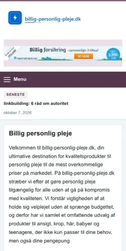 Forhåndsvisning af Billig Personlig Pleje, opført til udgivelse af sponsorerede artikler