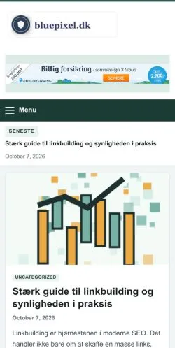 Pré-visualização do site Bluepixel, referenciado para publicar artigos patrocinados
