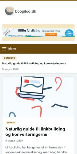 Anteprima del sito Boogiloo, referenziato per la pubblicazione di articoli sponsorizzati