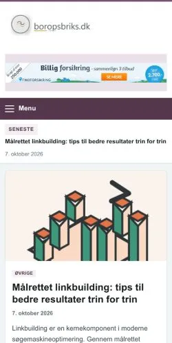 Forhåndsvisning af Boropsbriks, opført til udgivelse af sponsorerede artikler