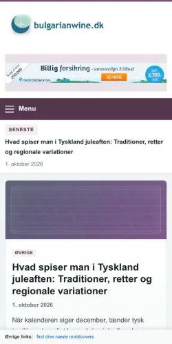 Preview of the Bulgarian Wine website, listed for sponsored article publication