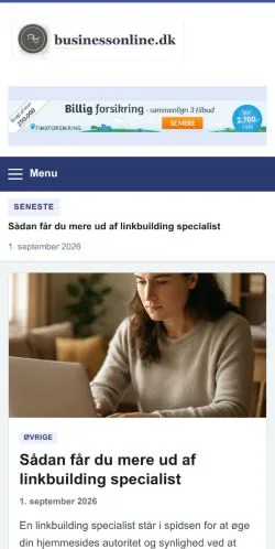 Anteprima del sito Businessonline, referenziato per la pubblicazione di articoli sponsorizzati