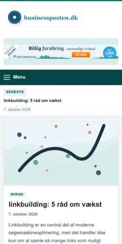 Anteprima del sito Businessposten, referenziato per la pubblicazione di articoli sponsorizzati