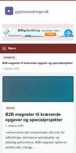 Forhåndsvisning af Camino Vandringer, opført til udgivelse af sponsorerede artikler