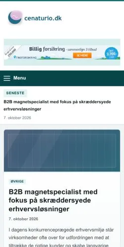 Anteprima del sito Cenaturio, referenziato per la pubblicazione di articoli sponsorizzati