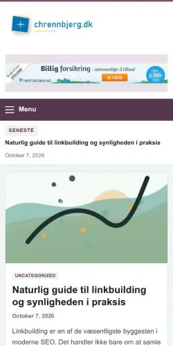 Anteprima del sito Chrennbjerg, referenziato per la pubblicazione di articoli sponsorizzati