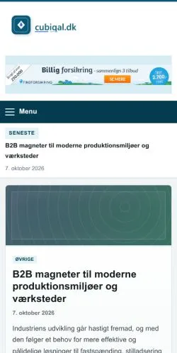 Anteprima del sito Cubiqal, referenziato per la pubblicazione di articoli sponsorizzati