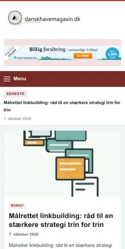 Forhåndsvisning af Dansk Havemagasin, opført til udgivelse af sponsorerede artikler