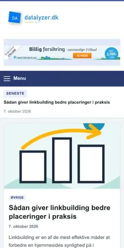 Forhåndsvisning af Datalyzer, opført til udgivelse af sponsorerede artikler