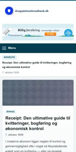 Aperçu du site Dengamle Nationalbank, référencé pour publier un article sponsorisé