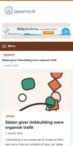 스폰서 기사 게재 매체로 등록된 Designtop 사이트 미리보기