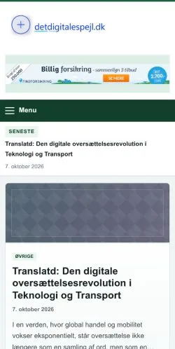 Vista previa del sitio Digital Mirror, referenciado para publicar artículos patrocinados