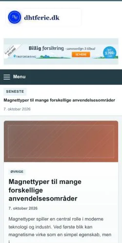 Pré-visualização do site Dhtferie, referenciado para publicar artigos patrocinados