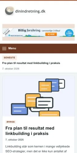 Podgląd witryny Din Indretning, ujętej jako miejsce publikacji artykułów sponsorowanych