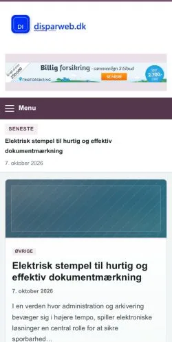 Forhåndsvisning af Disparweb, opført til udgivelse af sponsorerede artikler