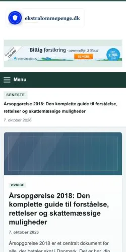 Anteprima del sito Ekstralommepenge, referenziato per la pubblicazione di articoli sponsorizzati
