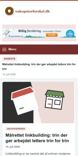 Forhåndsvisning af Kaffe Blog, opført til udgivelse af sponsorerede artikler