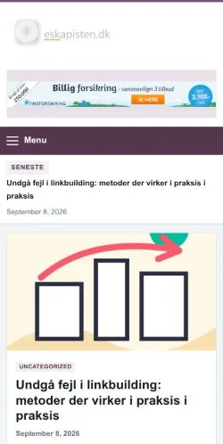Anteprima del sito Eskapisten, referenziato per la pubblicazione di articoli sponsorizzati