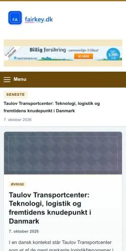 Pré-visualização do site Fairkey, referenciado para publicar artigos patrocinados