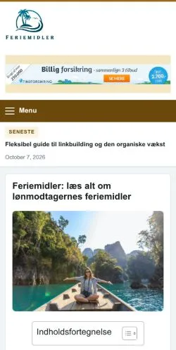 스폰서 기사 게재 매체로 등록된 feriemidler.com 사이트 미리보기