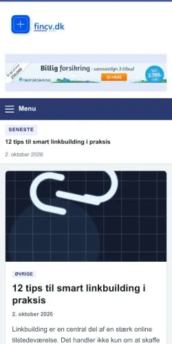 Pré-visualização do site Fincv, referenciado para publicar artigos patrocinados