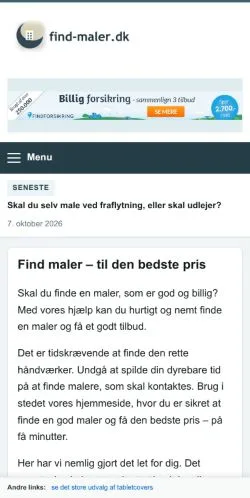 スポンサード記事の掲載先として登録されたFind Malerのサイトプレビュー