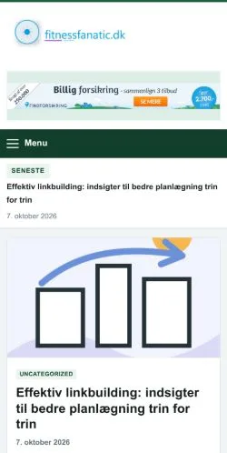 Vista previa del sitio Fitness Fanatic, referenciado para publicar artículos patrocinados